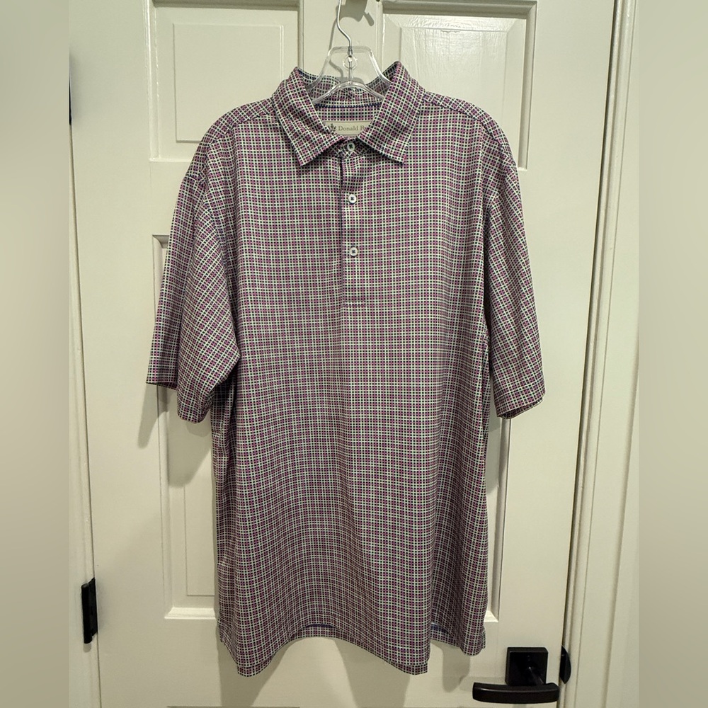 Donald Ross multi-colored golf shirt, Size L. Very good pre-owned condition.